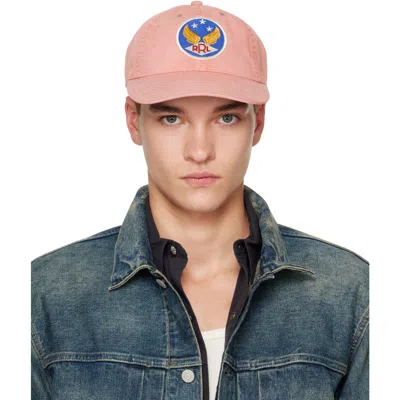 Rrl Pink Winged-logo Twill Ball Cap In Faded Red