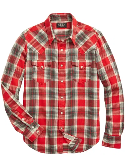 Rrl Plaid Cotton-flannel Shirt In 红色