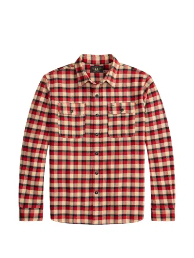 Rrl Plaid Long-sleeved Shirt In Red