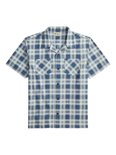 Rrl Plaid-pattern T-shirt In Blue