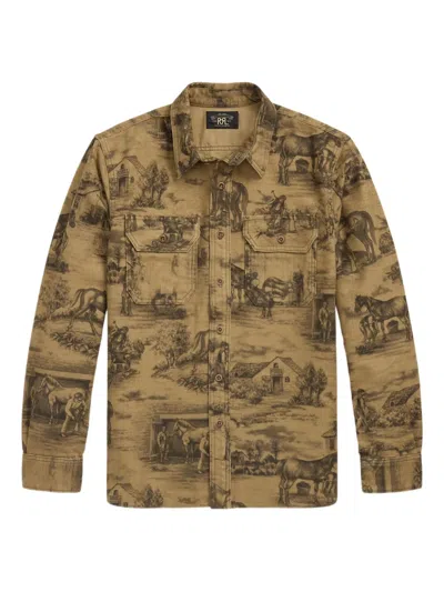 Rrl Hemd Mit Print In Brown