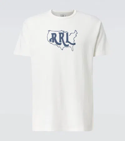 Rrl Printed Cotton And Hemp T-shirt In White