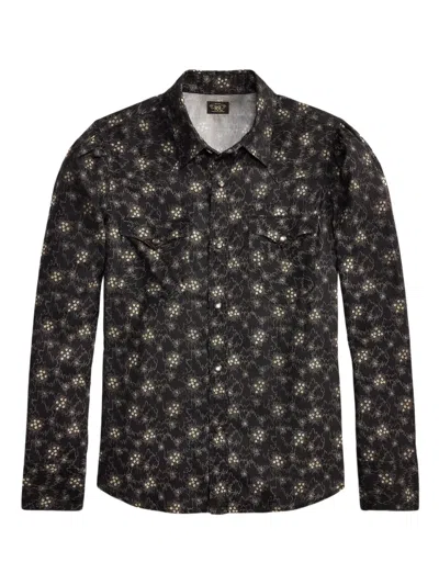 Rrl Printed Long-sleeved Shirt In Black