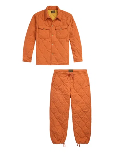 Rrl Quilted Shirt Jacket And Trousers Set In Multi