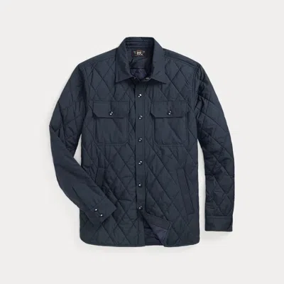 Rrl Quilted Shirt Jacket In Blue