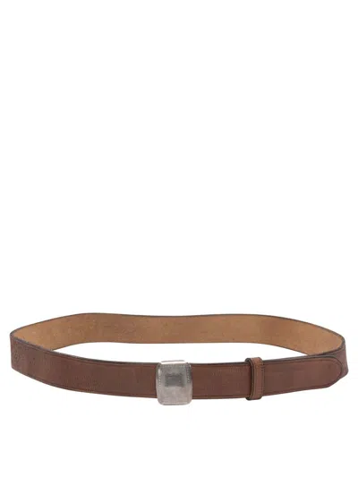 Rrl Ralph Lauren  Leather Belt With Slider Buckle