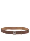 Rrl Ralph Lauren  Leather Belt With Slider Buckle