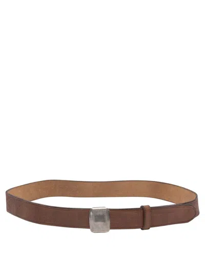 Rrl Ralph Lauren  Leather Belt With Slider Buckle