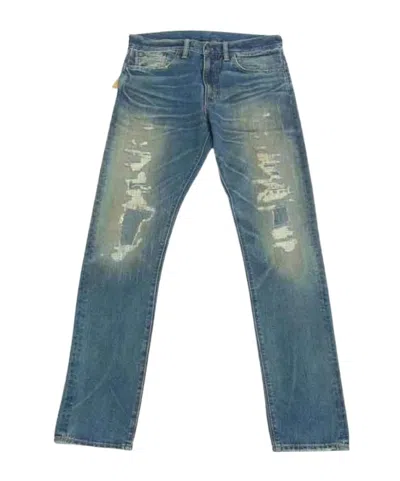 Rrl Ralph Lauren  Slim Fit Distressed Jeans In Blue