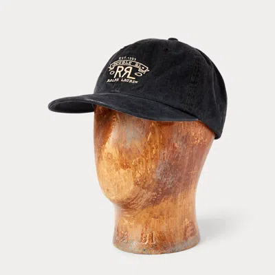 Rrl Ranch Logo Twill Ball Cap In Black