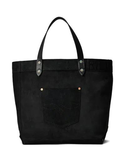 Rrl Ranch Suede Tote Bag In Black