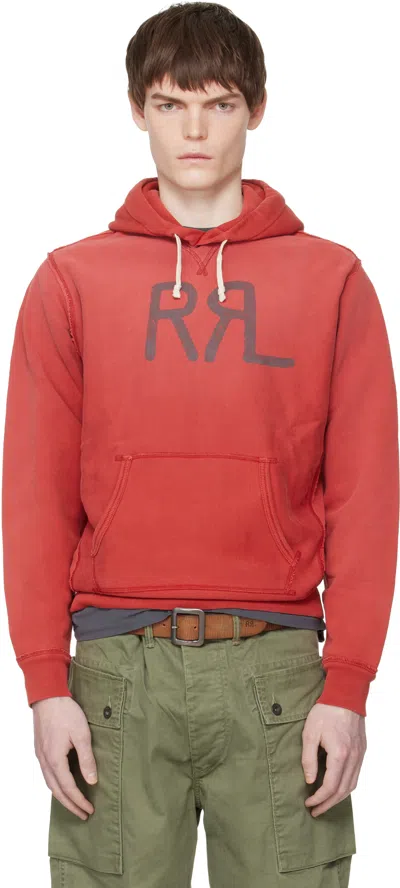 Rrl Logo-print Hoodie In Red