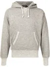 Rrl Rib-edge Drawstring Hoodie In Grey