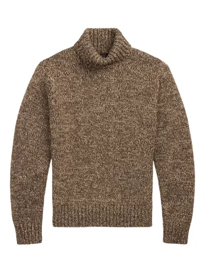 Rrl Roll-neck Sweater In Brown