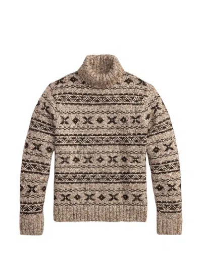 Rrl Roll-neck Sweater In Neutral