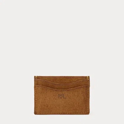 Rrl Roughout Suede Card Holder In Brown