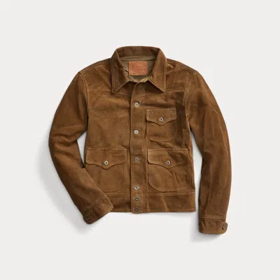 Rrl Roughout Suede Jacket In Brown