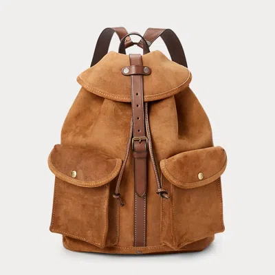Rrl Roughout Suede Rucksack In Gold
