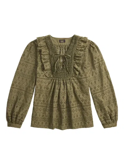 Rrl Bluse Mit Rüschen In Green