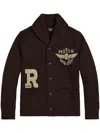Rrl Brown Wool Shawl Collar Cardigan In Brown