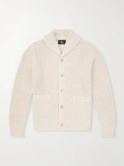 Rrl Shawl-collar Cotton And Linen-blend Cardigan In Neutral