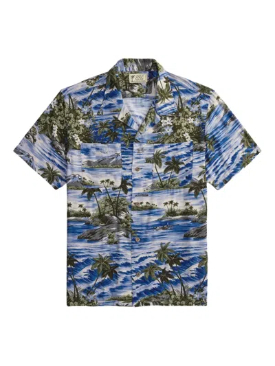 Rrl Short-sleeve Printed Shirt In Blue