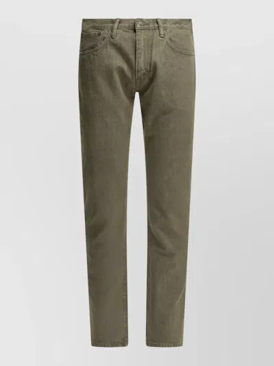 Rrl Signature Straight Leg Five Pocket Jeans In Green
