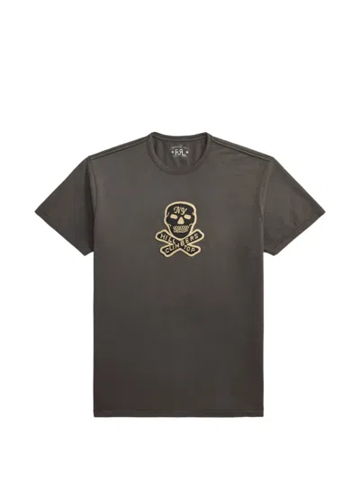 Rrl Skull-patch T-shirt In Brown