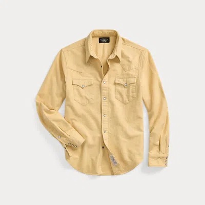 Rrl Slim Fit Chamois Western Shirt In Yellow | ModeSens