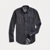 Rrl Slim Fit Denim Western Shirt In Blue