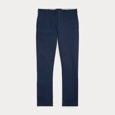 Rrl Slim Fit Herringbone Twill Trouser In Blue