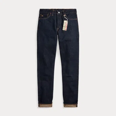 Rrl Slim Narrow Once-washed Selvedge Jean In Blue