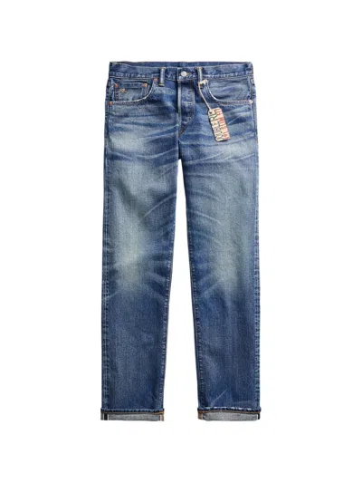 Rrl Slim-fit Faded Jeans In Blue