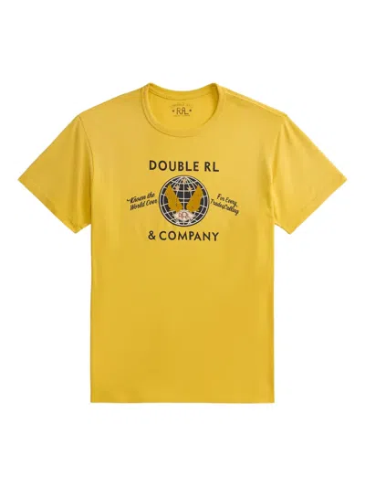 Rrl Slogan-print Cotton T-shirt In Yellow