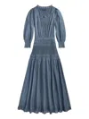 Rrl Smocked Maxi Dress In Blue