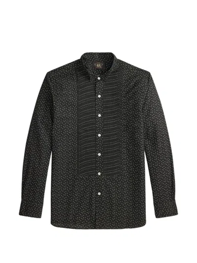 Rrl Star-print Pleated Shirt In Black