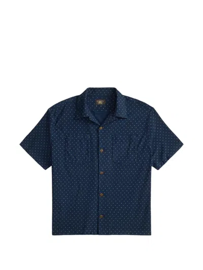 Rrl Star-print Shirt In Blue