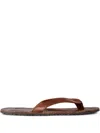 Rrl Stitched-detail Leather Sandals In Brown