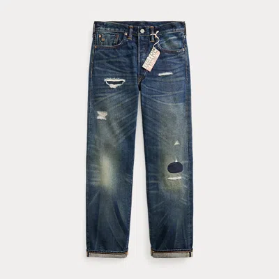 Rrl Straight Fit Hawley Selvedge Jean In Blue