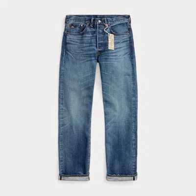 Rrl Straight Fit Hillsview Selvedge Jean In Blue