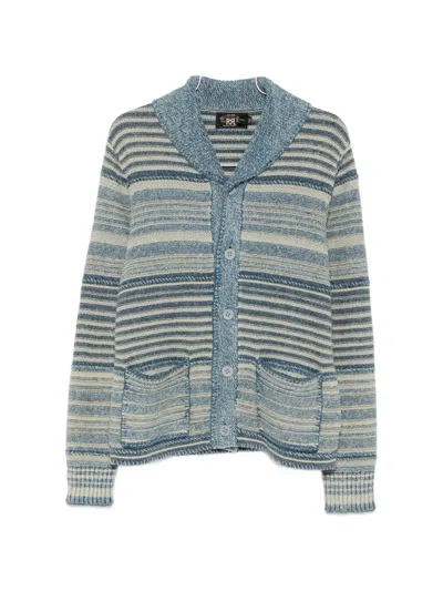 Rrl Striped Buttoned Cardigan In Multi