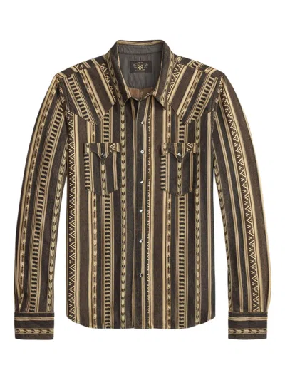 Rrl Striped Buttoned Shirt In Multi
