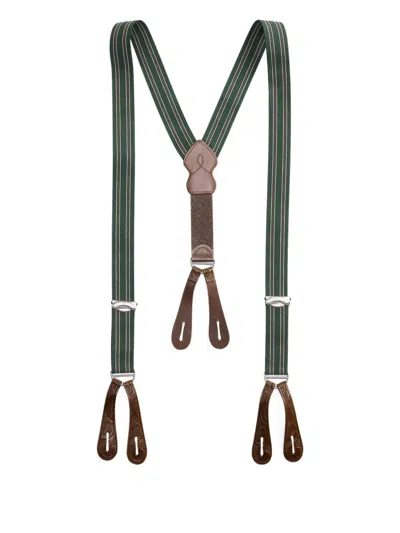 Rrl Striped Carved Braces In Brown