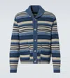 Rrl Striped Cotton And Linen Cardigan
