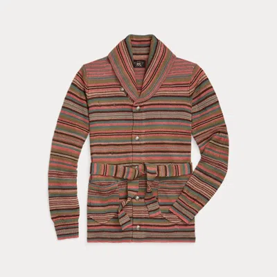 Rrl Striped Linen-blend Cardigan In Multi