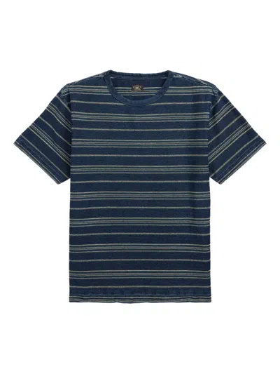 Rrl Striped T-shirt In Blue