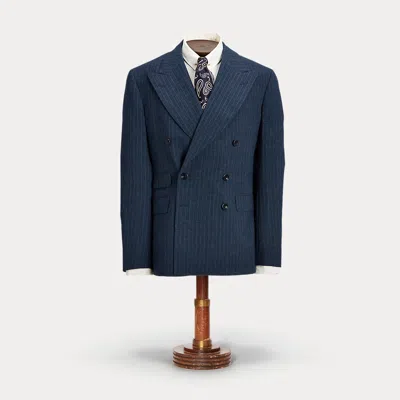 Rrl Striped Wool Suit Jacket In Blue