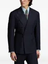 Rrl Striped-pattern Double-breasted Suit In Blue