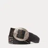 Rrl Studded Leather Belt In Black