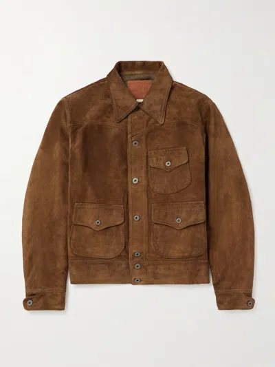 Rrl Roughout Suede Jacket In Brown